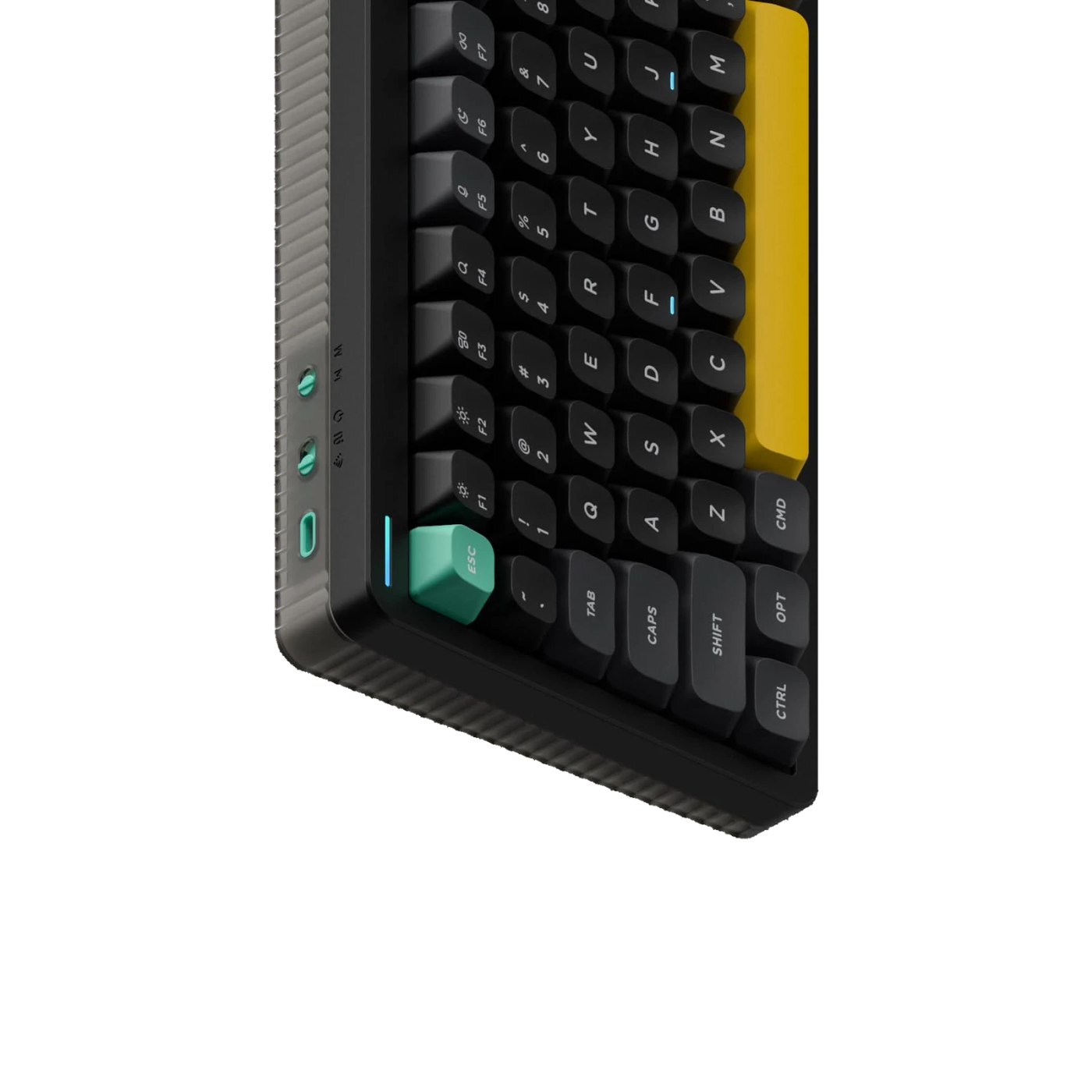 NuPhy Halo96 v2, цвет чёрный, крупный план, разъёмы