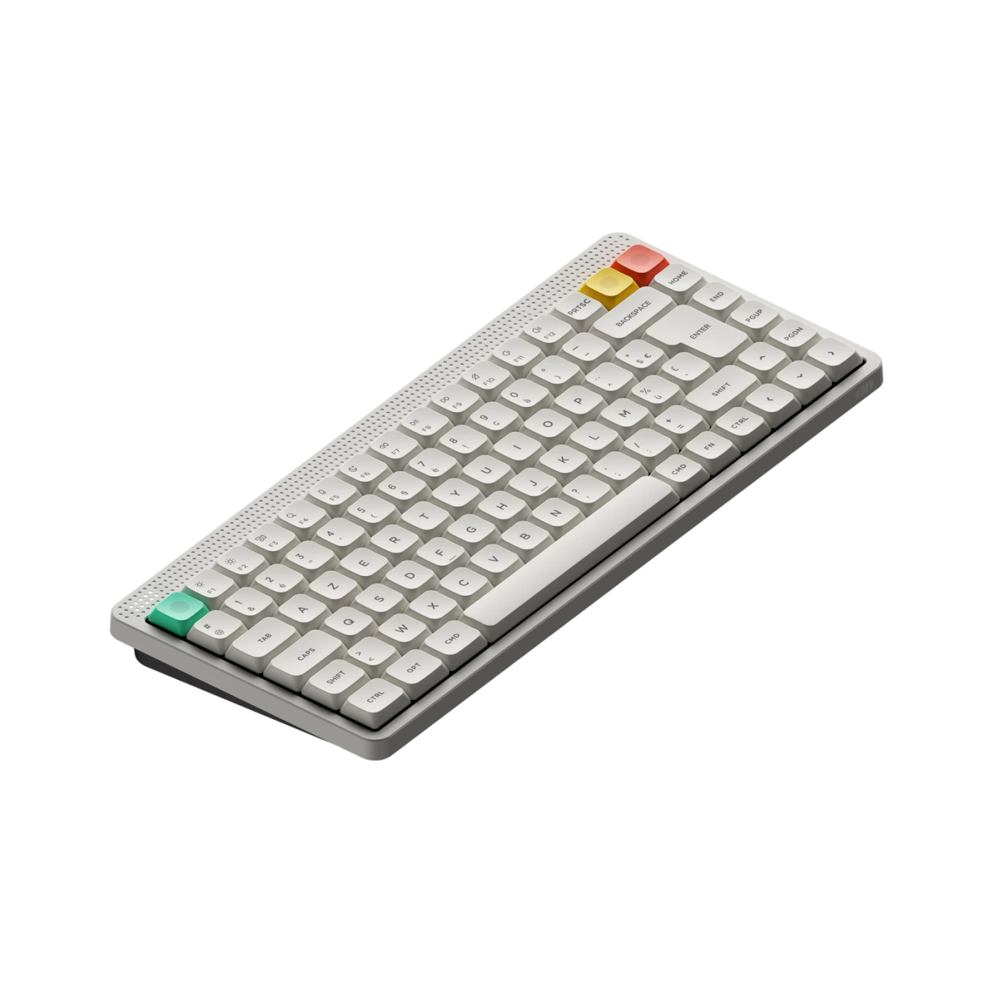 NuPhy Node75 Low-profile, цвет белый, вид спереди под углом