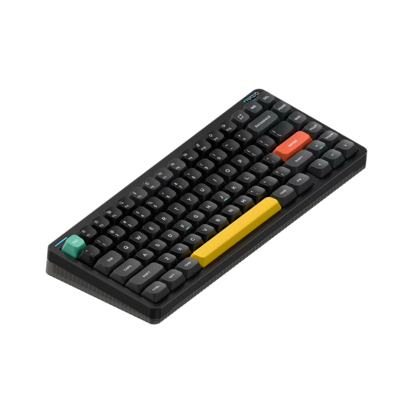 NuPhy Halo75 V2, цвет чёрный, вид спереди под углом