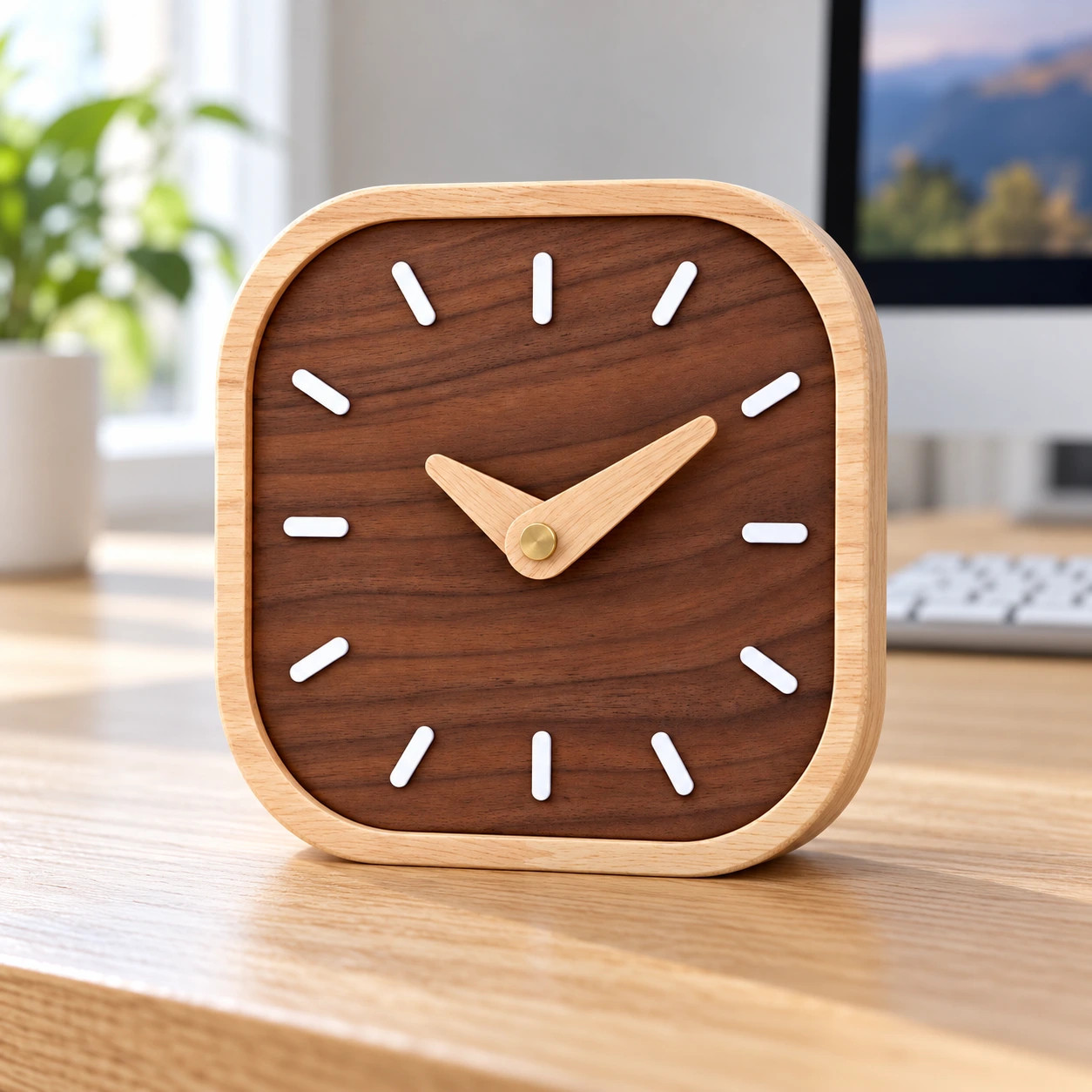 Интерьер Desk Setup — Часы в скандинавском стиле · 1:1